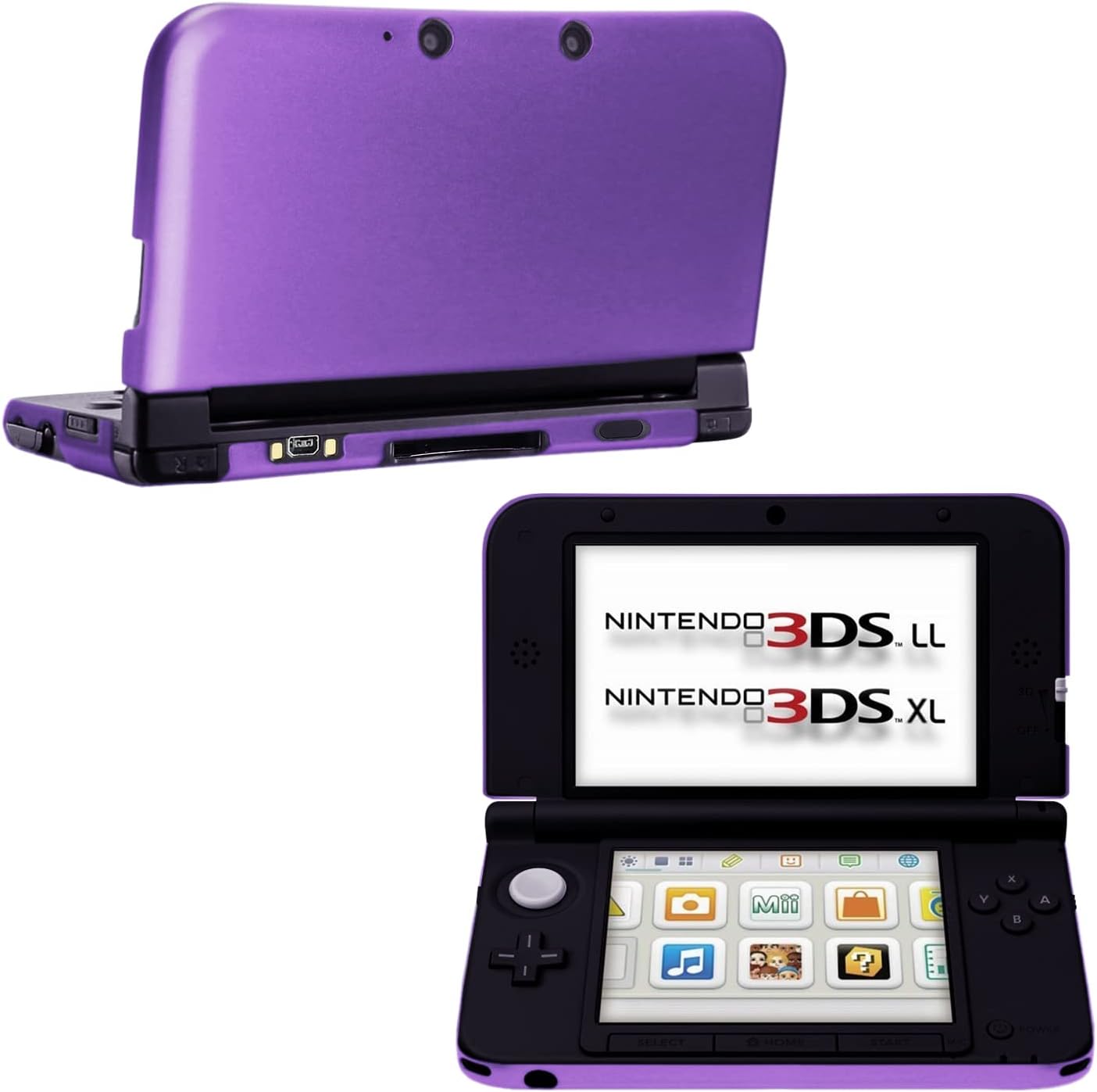 OSTENT Anti-Shock Hard Aluminum Metal Box Cover Case Shell Compatible for Nintendo 3DS XL LL Color Purple : Video Games
