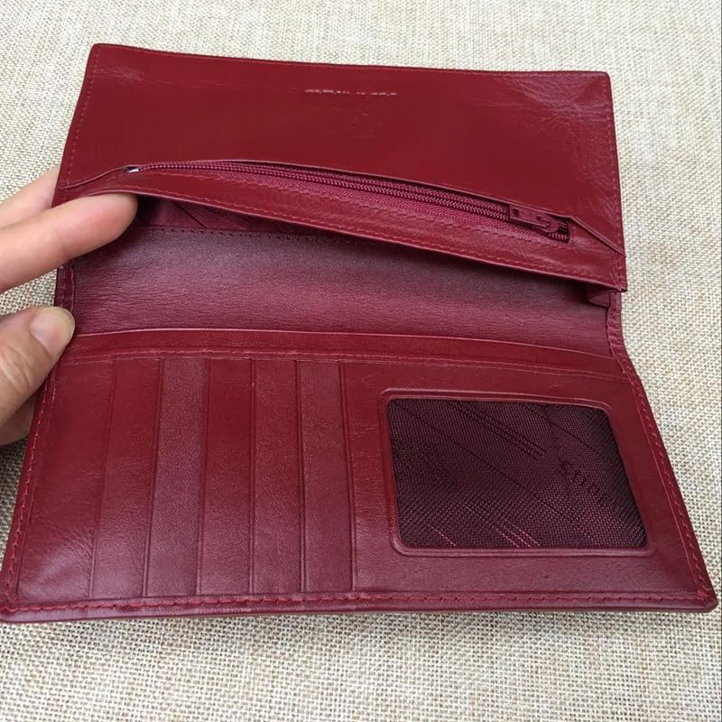 Generic Unisex Style Authentic Real Stingray Skin Women Men Slim Bifold Wallet Card Bag Genuine Leather Female Male Thin Clutch Purse (Burgundy), LKC-0084