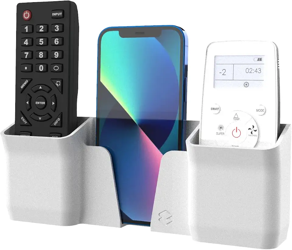 Suporte De Parede Porta Celular E Controle Remoto Universal (Branco)