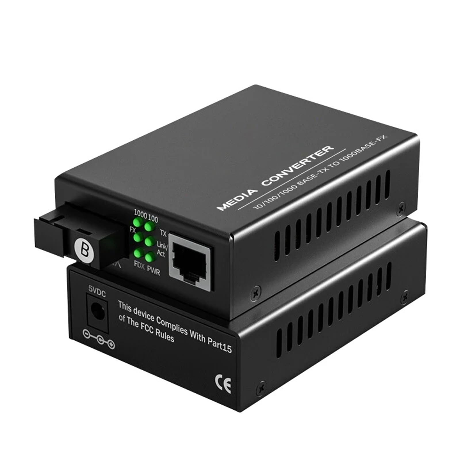Convertisseur de média Convertisseur de média SC à fibre unique 10/100/1 000 Mbps Base-TX vers 1000BASE-FX, paire A/B, alimentation externe(1000Mbps EU 20KM)