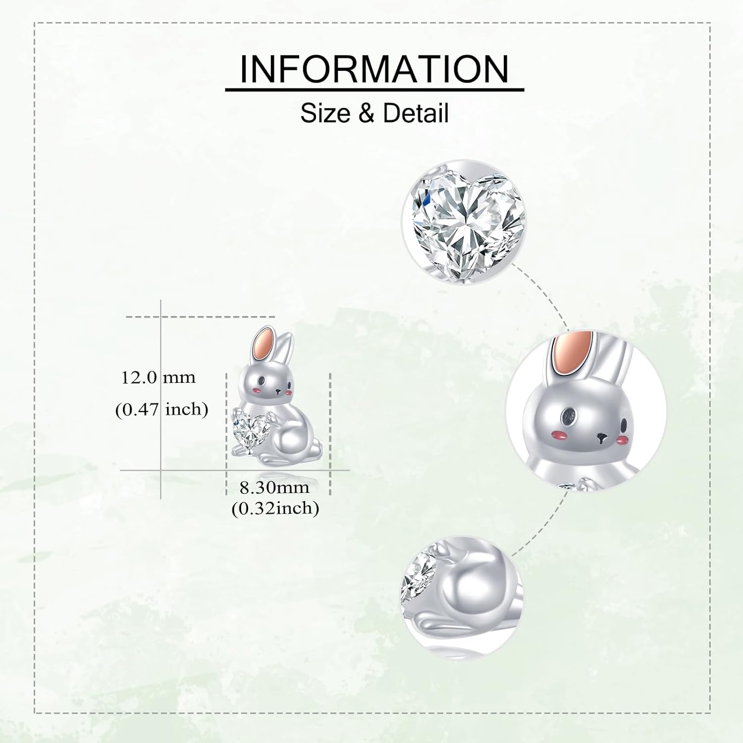 Rabbit Stud Earrings 925 Sterling Silver Bunny Earrings Bunny Gifts Cute Animal Earring Jewelry Gifts for Women - Image 5