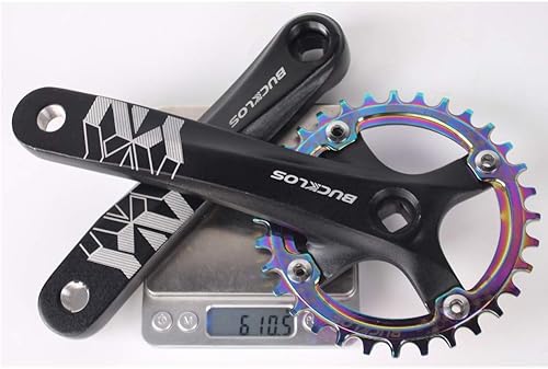 Miniatura 9 de BUCKLOS MTB - Grüeta cuadrada cónica de 6.693in, 104 BCD de montaña estrecho de dientes anchos 323436384042T, plato redondo y ovalado de una sola