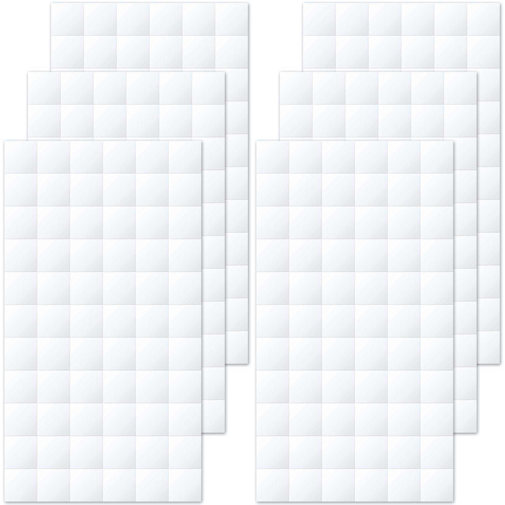 Joez Wonderful 6 Sheets Foam Adhesive Squares, 396 Pcs Total Double Sided Self Adhesive Circles, Precut Squares Strips Foam Tape for DIY Arts & Crafts