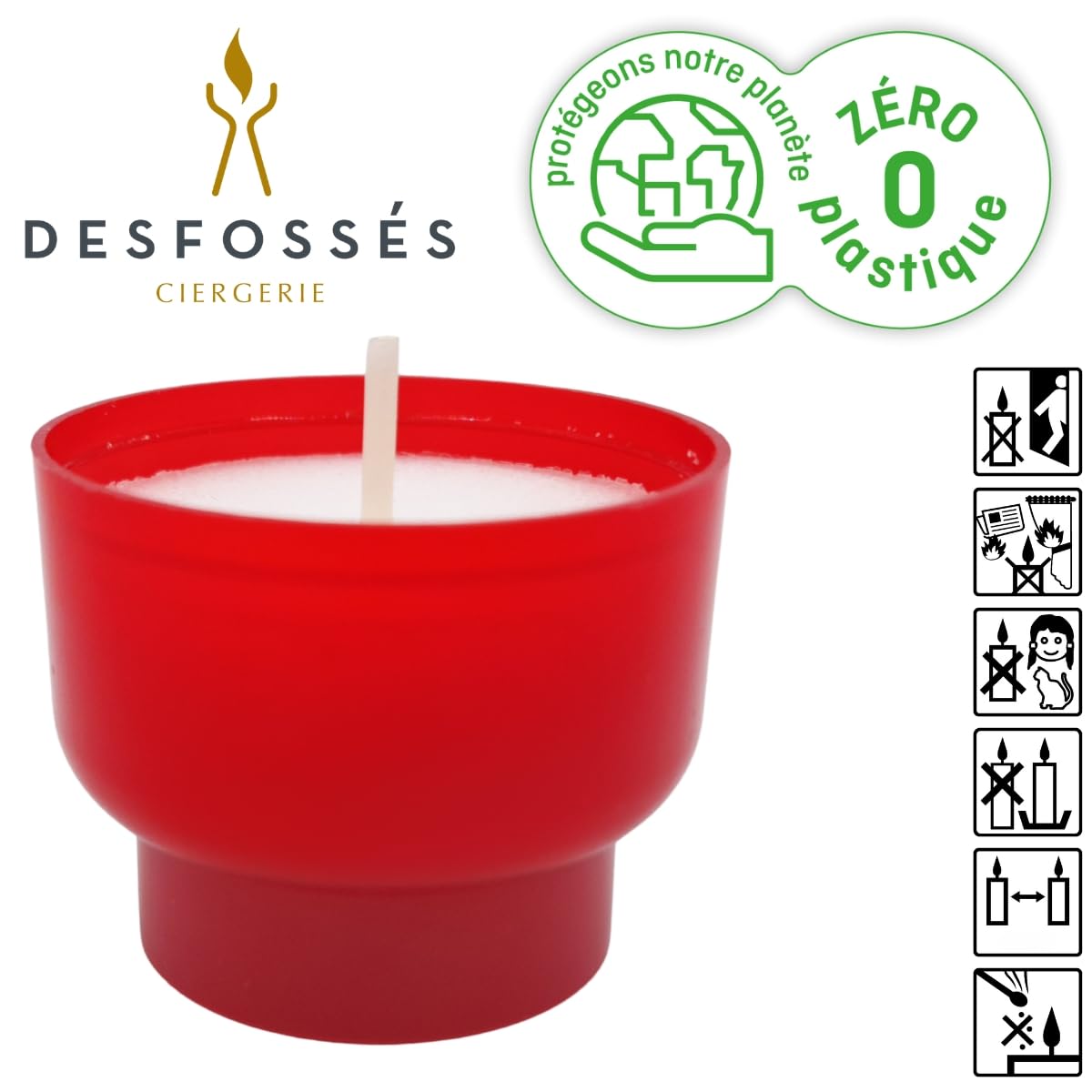 Bougie Lumignon Chauffe Plat-Lot 90 votives rouges 6h-Godet 100% naturel-Bougie votive Ciergerie Desfossés-Cire minérale