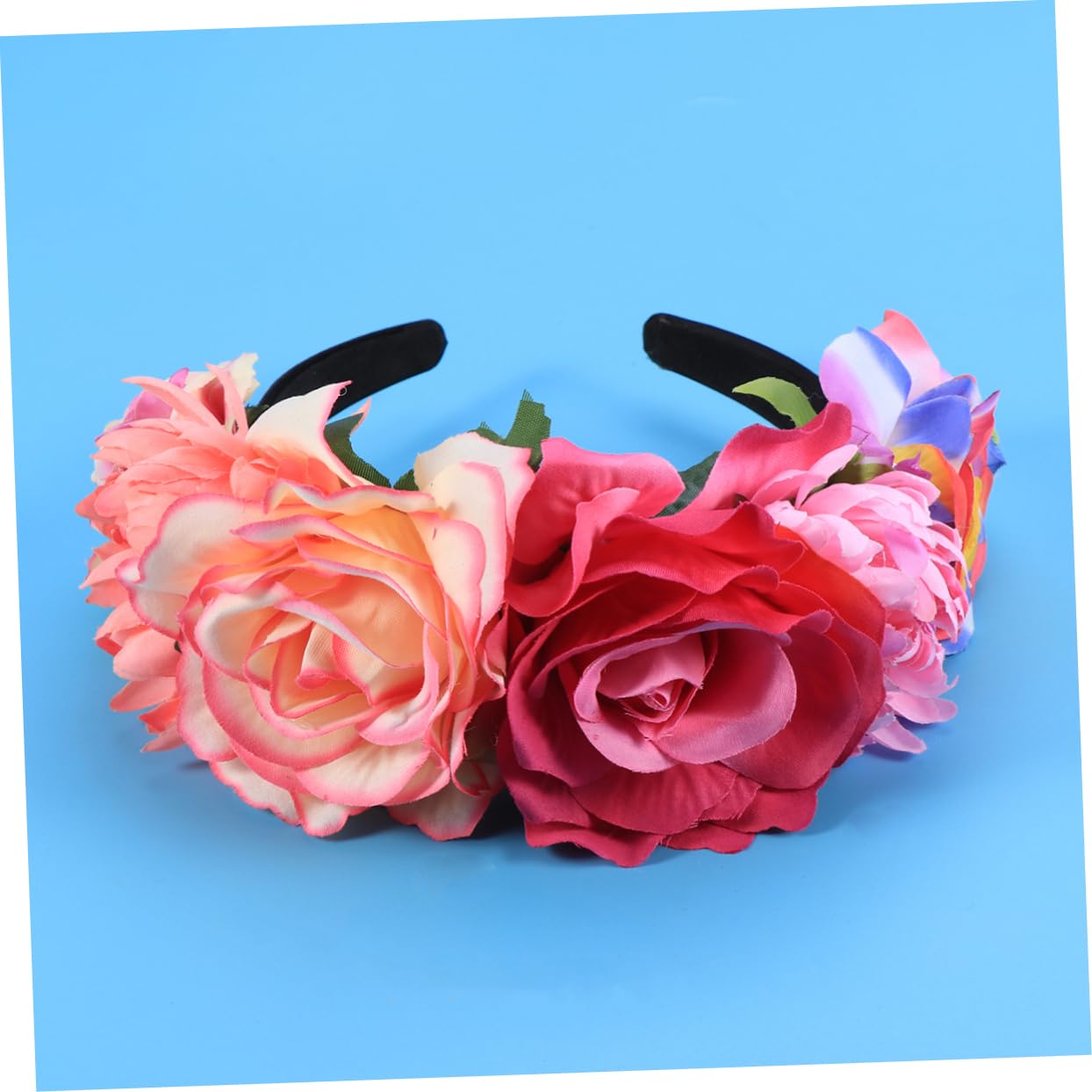Didiseaon 3piezas Diadema De Flores Artificiales Bohemia Ancha Para Fotografía Vacaciones y