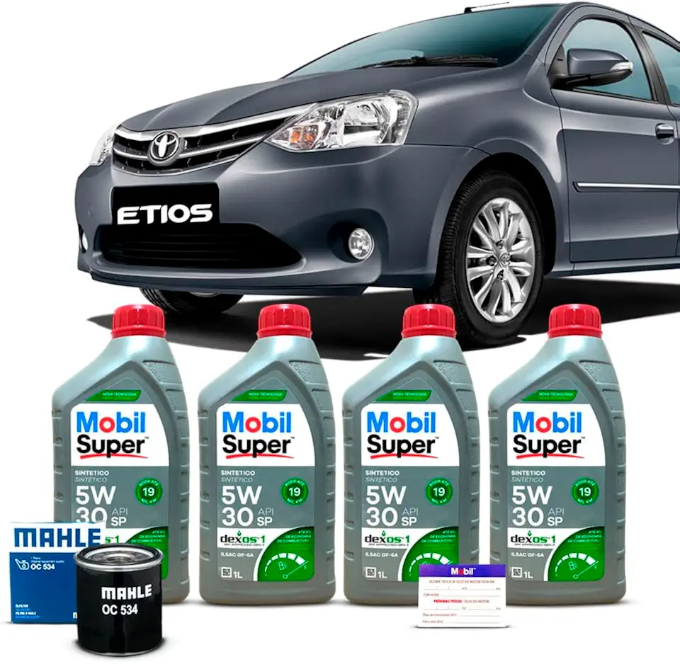 Kit Troca de Oleo 5w30 e Filtro Toyota Etios Sedan 1.5 16V 2017 a 2020