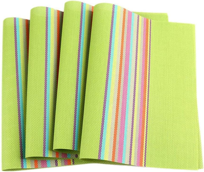 HBJWOV Home Decorative Table Mats PVC 45x30CM Table Placement Fashion Table Placemat Stain-Resistant Table Pad Place Mat Set of 4PCS(2)