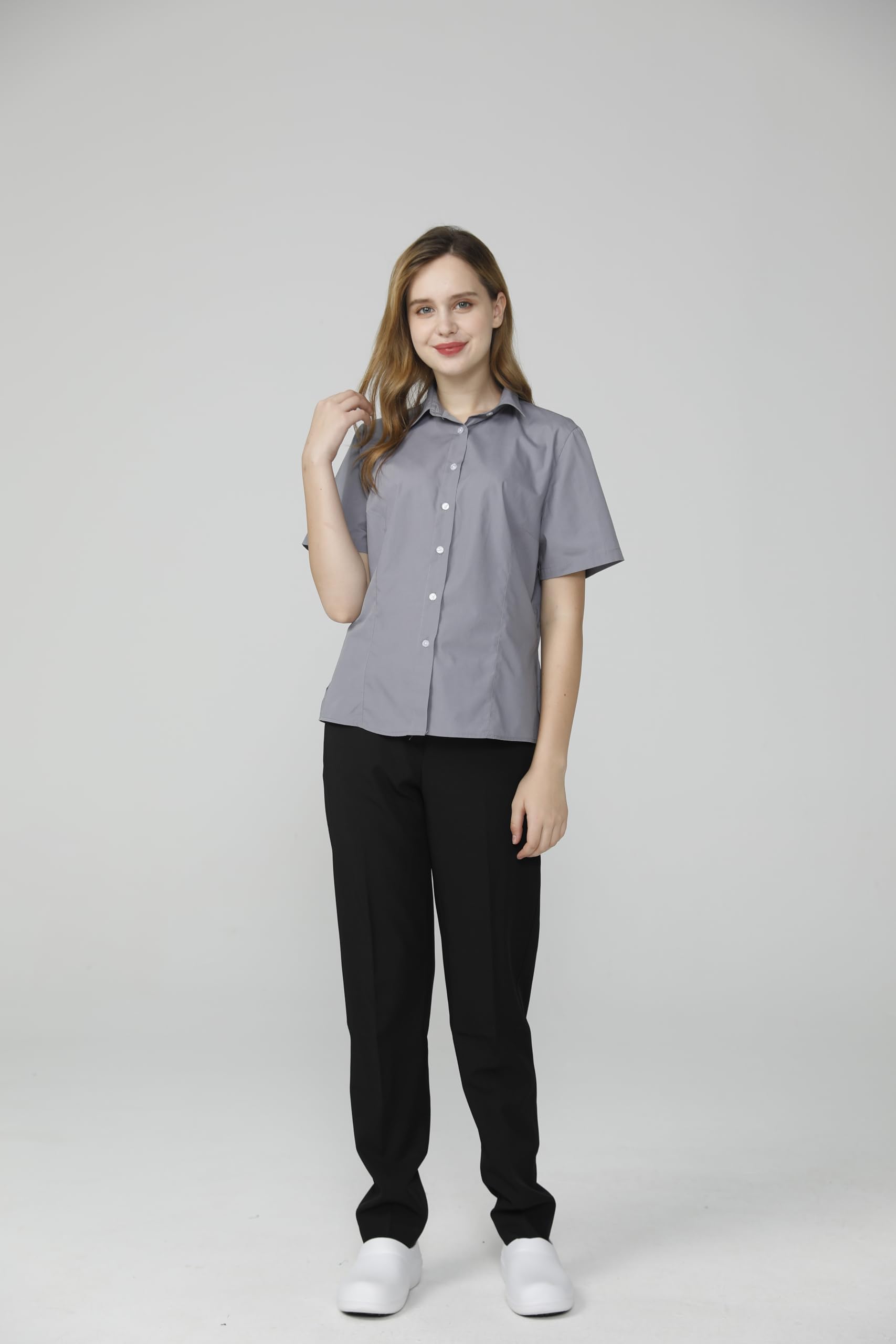 Victory Camisa Camarera Mujer Manga Corta y Pantalón Hostelería Barista Coctelería Chino - S826B&836