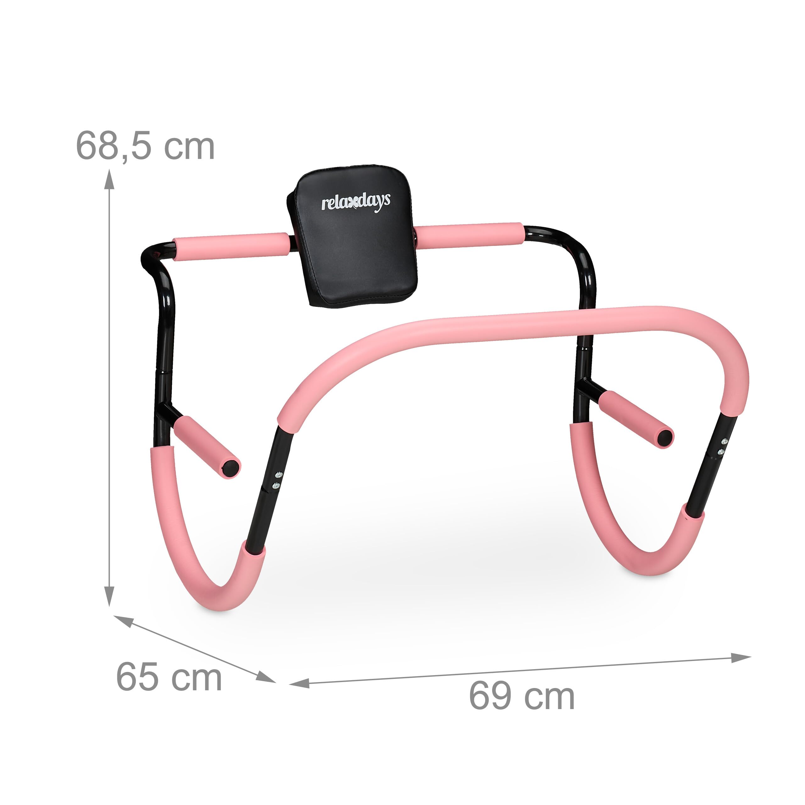 Relaxdays Bauchtrainer, Bauchmuskeltrainer, HxBxT: 68,5 x 69 x 65 cm, effektives Training zuhause, für Sit-Ups