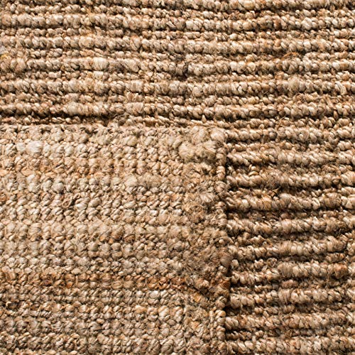 Safavieh Natural Fiber Collection Area Rug - 9' X 12', Natural & Grey, Handmade Chunky Textured Jute 0.75-Inch Thick, Ideal For High Traffic Areas In Living Room, Bedroom (Nf447M) #TOP5