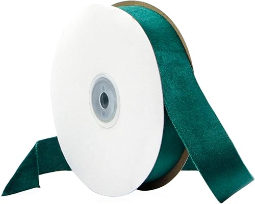 Cinta de terciopelo verde de doble cara de 1 pulgada, 10 yardas de cintas de terciopelo para decoración de coronas de Navidad, envoltura de regalos,