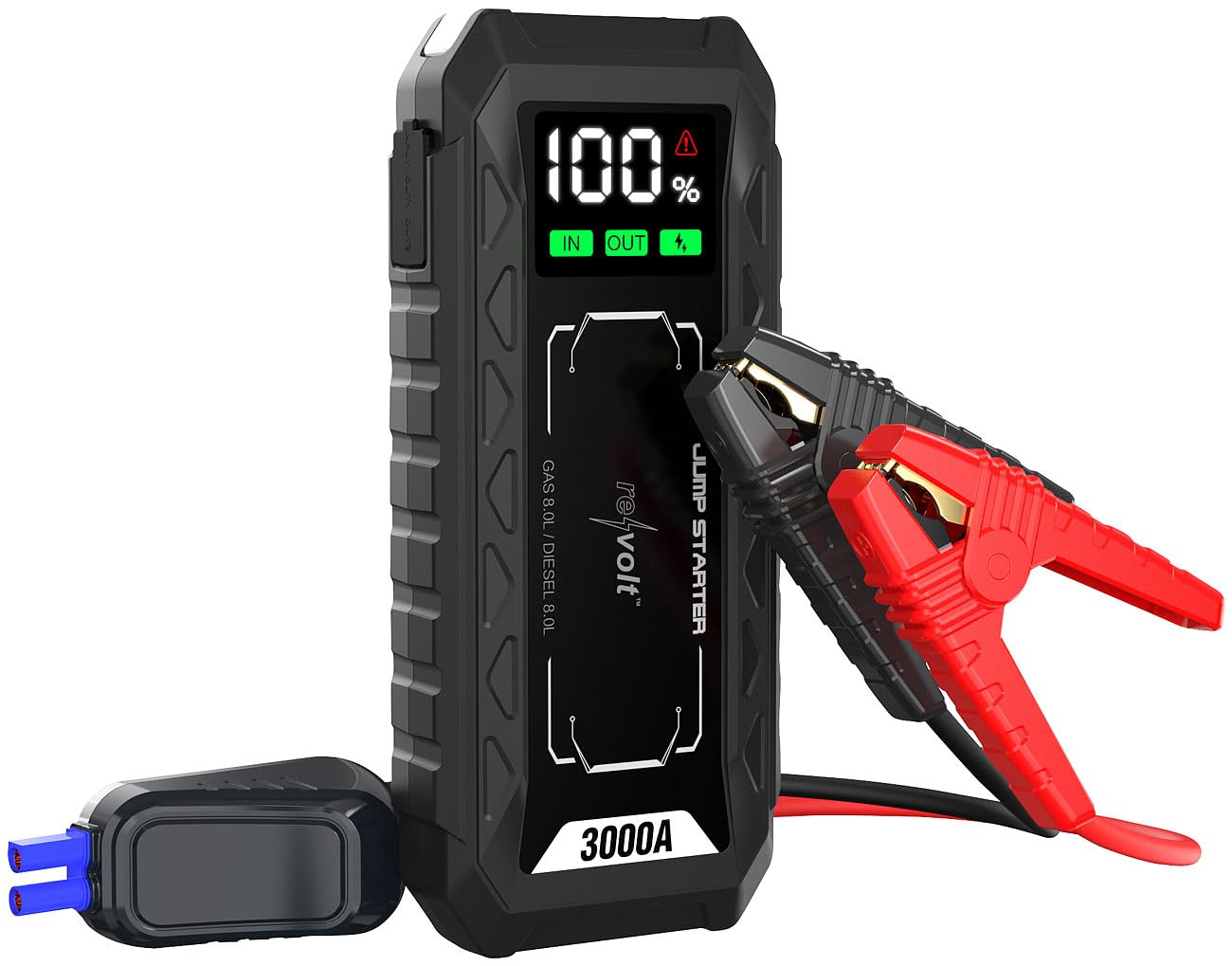 revolt Pkw Starthilfe-Powerbank: 2er-Set 3in1-Kfz-Starthilfe & Powerbank 20 Ah, 3.000 A, 60 W PD, QDSP (Autobatterie, Akku, Auto)