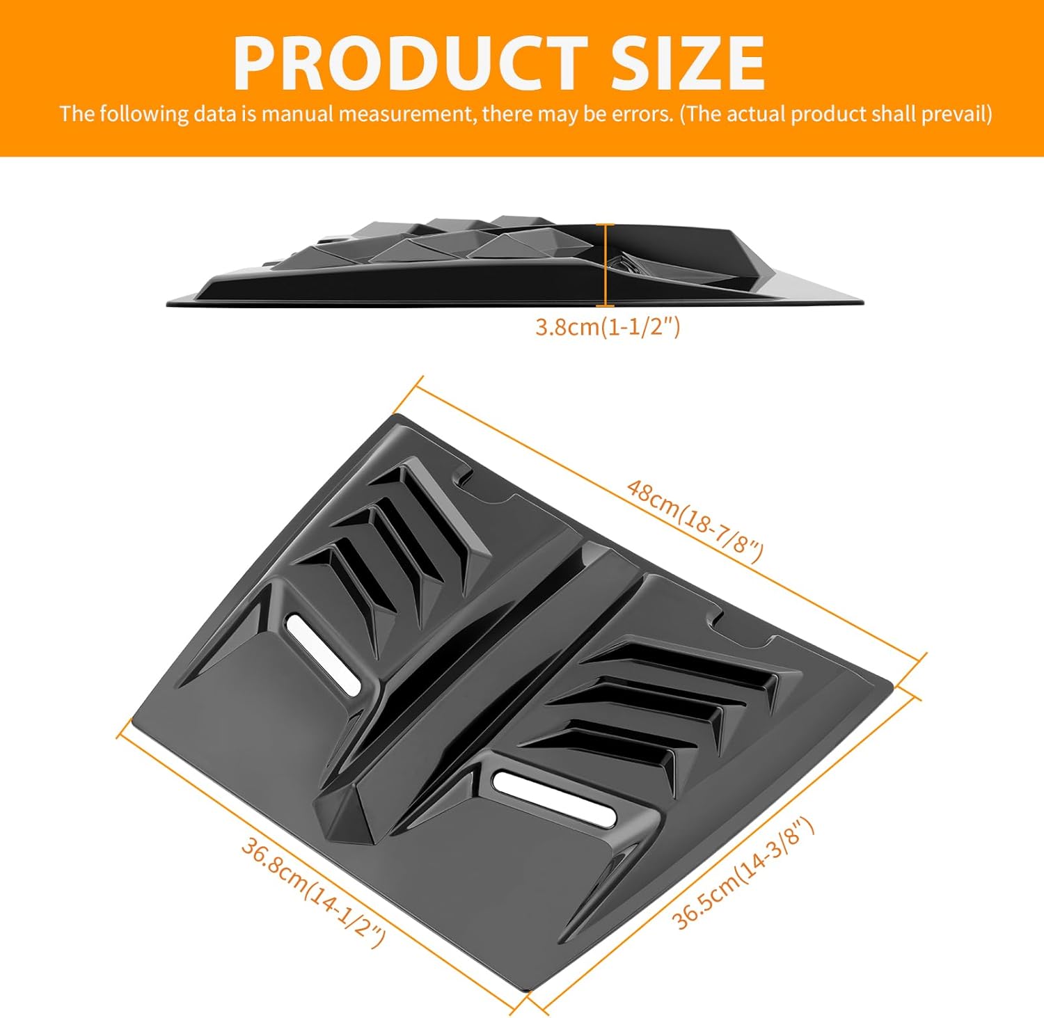 Hood Vents for Cars,Universal Hood Scoop,Hood Air Vent for Trucks,Car Air Vent with Reflective Strips, Universal for Most Cars,1 Series E90 E91，W117(Glossy Black)