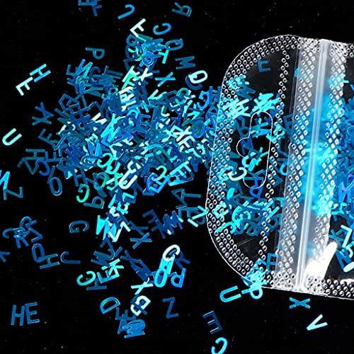Oilmal Buchstabe-Glitzer-Set, 5 Farben, Alphabet, holografischer Laser, grob, Glitzer, Epoxidharz, Festival, gemischte Pailletten, 2 g pro Stück
