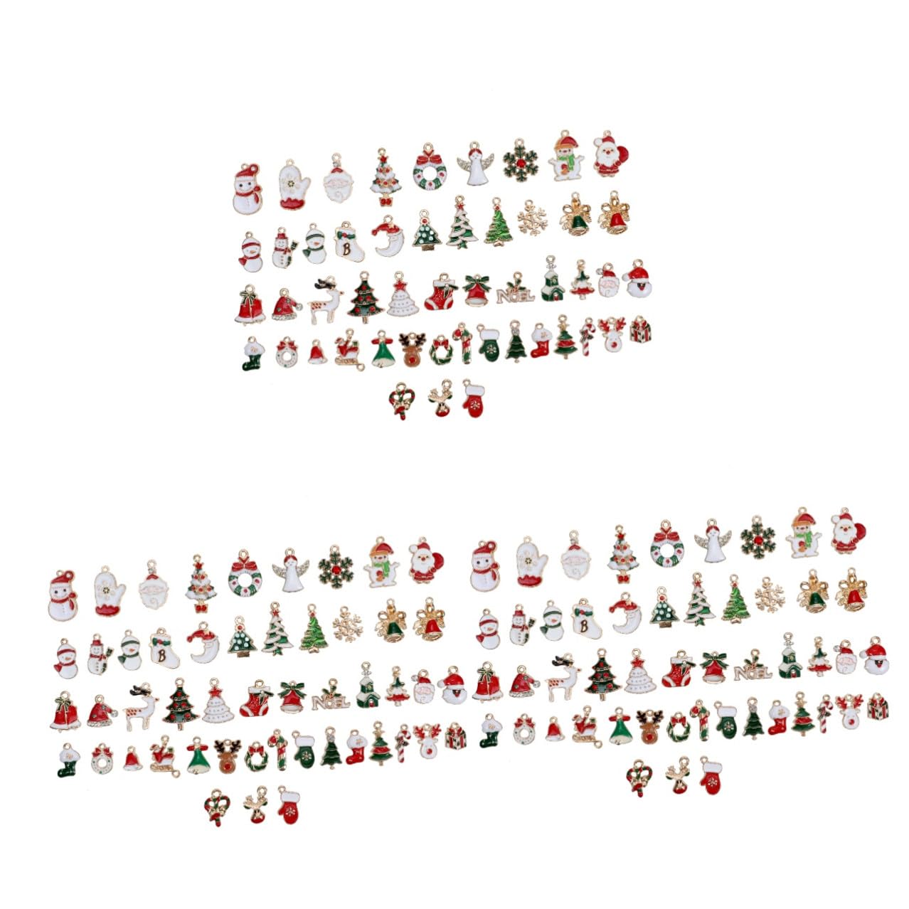 Angoily 150 Pezzi Pendenti in Smaltata Natalizi per Appendere Ciondoli Natale per Bracciali Collane Decorazioni Natale e Accessori Fai da Te per Feste e Regali