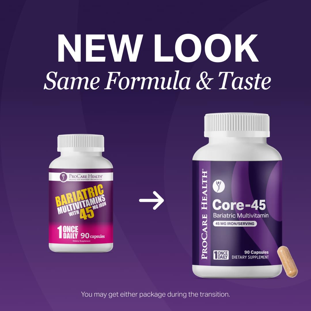 Core-45 Bariatric Multivitamin | 45mg Iron | Capsule | 30ct — Amazon image 3