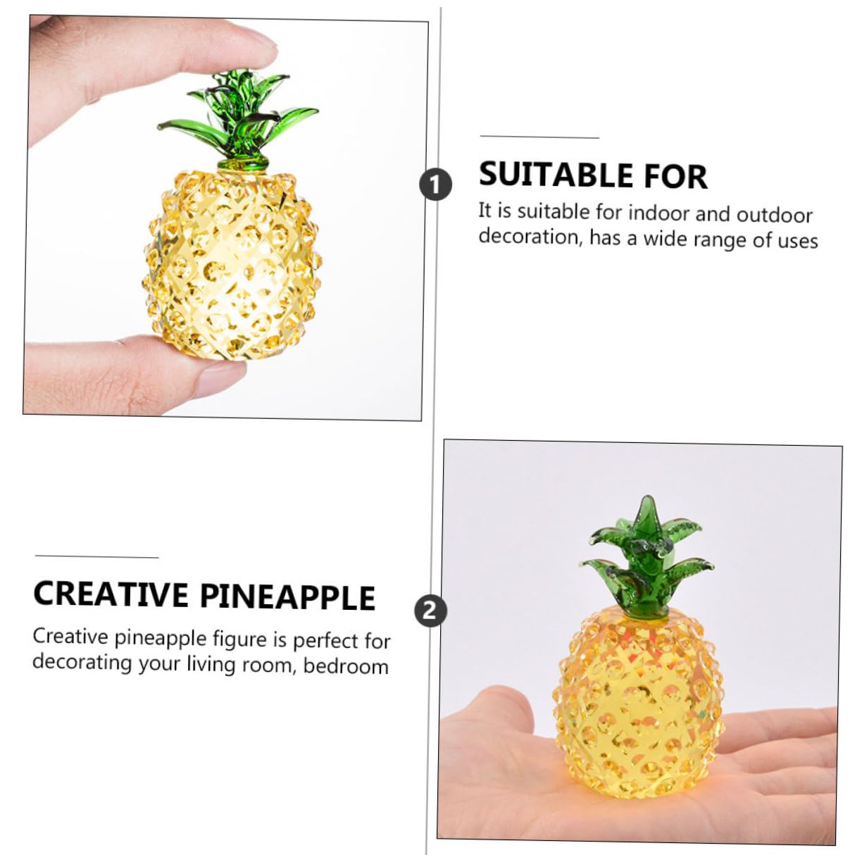 Cabilock 2 Pezzi Di in Cristallo A Forma Di Ananas Decorazione Per La Scrivania Statuetta Decorativa Per Occasioni Speciali Per Gli Appassionati Di Arredamento Per La Casa