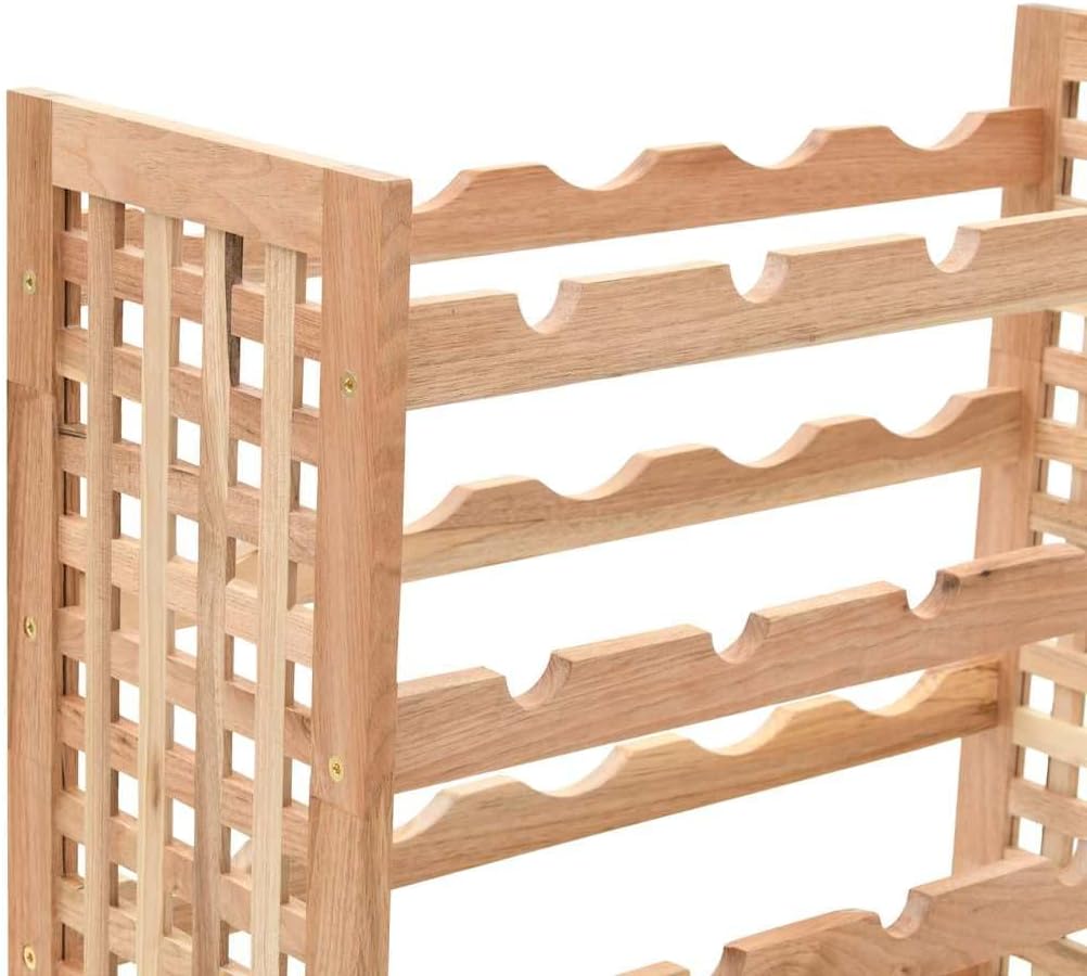 Solid Walnut Wood Wine Rack for 25 Bottles, 5-Tier Storage Shelf, 24.8"x9.8"x28.7" Dimensions, Elegant Frame for Ventilated Display and Home Decor