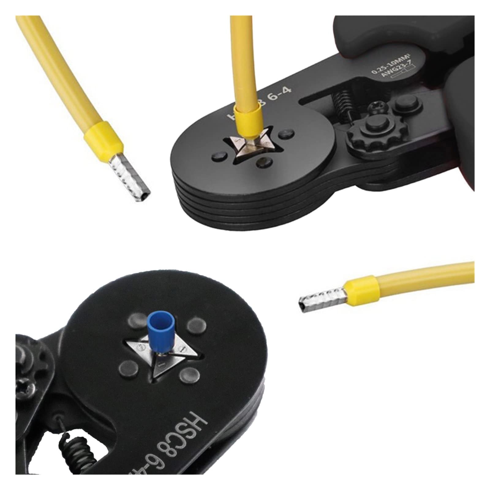 HSC8 6-4 0.25-10mm2 23-7AWG szczypce do zaciskania 1200 szt. Zaciski do rur typu igły Terminal zaciskane samonastawne narzędzie perfection (Color : Only pliers)