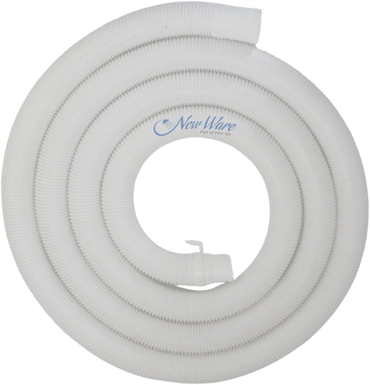 NEW WAREยฎ 3 Meter Washing Machine Outlet Pipe Drain Pipe Corrugated Plastic Outlet Pipe | Extension Hose Pipe Suitable for All Fully/Semi Automatic Washing Machines (Length: 3 Meter, White)