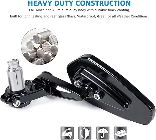 Vista 17 de Espejo retrovisor CNC amarillo de 7/8 pulgadas, compatible con Honda GROM MXS125 CB500F Yamaha MT-03 MT-07 FZ-07 MT-09 MT-10 Z125 Pro Z650 Z750