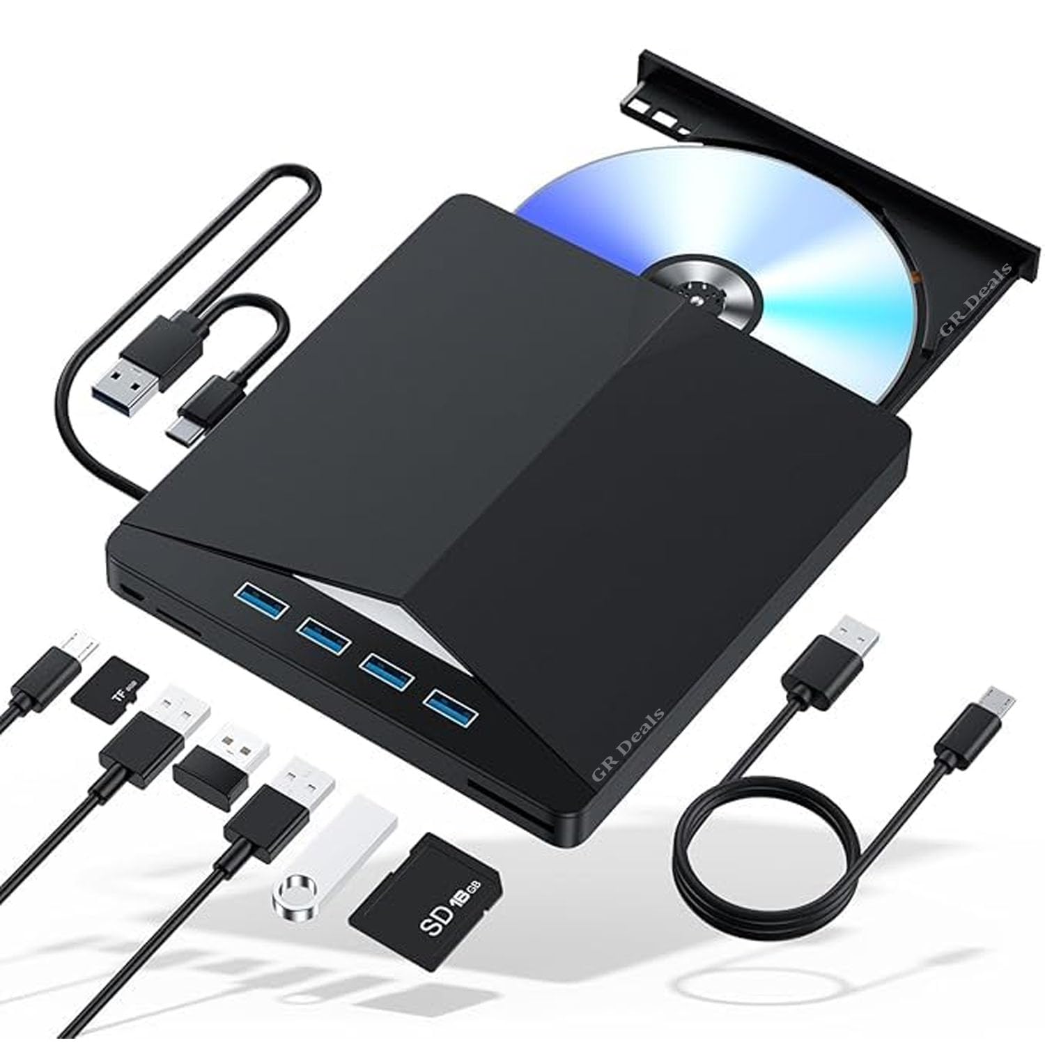 External CD/DVD Drive, 7 in 1 USB 3.0 DVD Player for Laptop, CD ROM Disk Drive Portable CD/DVD Burner Compatible with Laptop, Desktop PC, Windows 11/10/8/7, Lin-UX, Mak OS (Black)-image-30