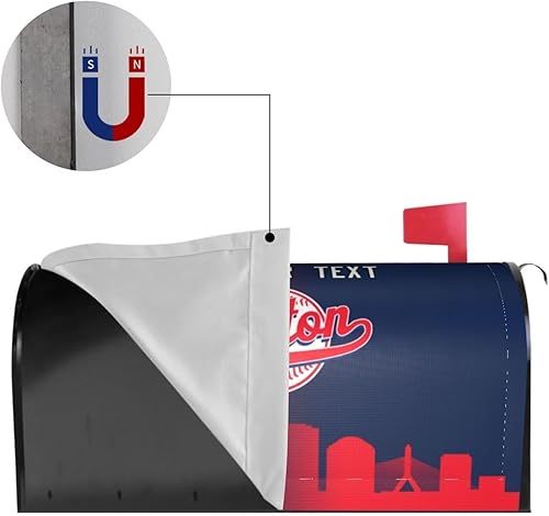 Miniatura 4 de Funda magnética para buzón de tamaño estándar, fundas de buzón personalizadas de béisbol de Boston, tamaño grande, personalizable, cualquier texto,