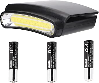LED Headlamp Cap Light - COB Clip On Light 3 Modes Hard Hat Light Lightweight Hardhat Light- Perfect for Running, Camping, Fishing, and Outdoor Activities1 Pack,3 AAA Batteries Included