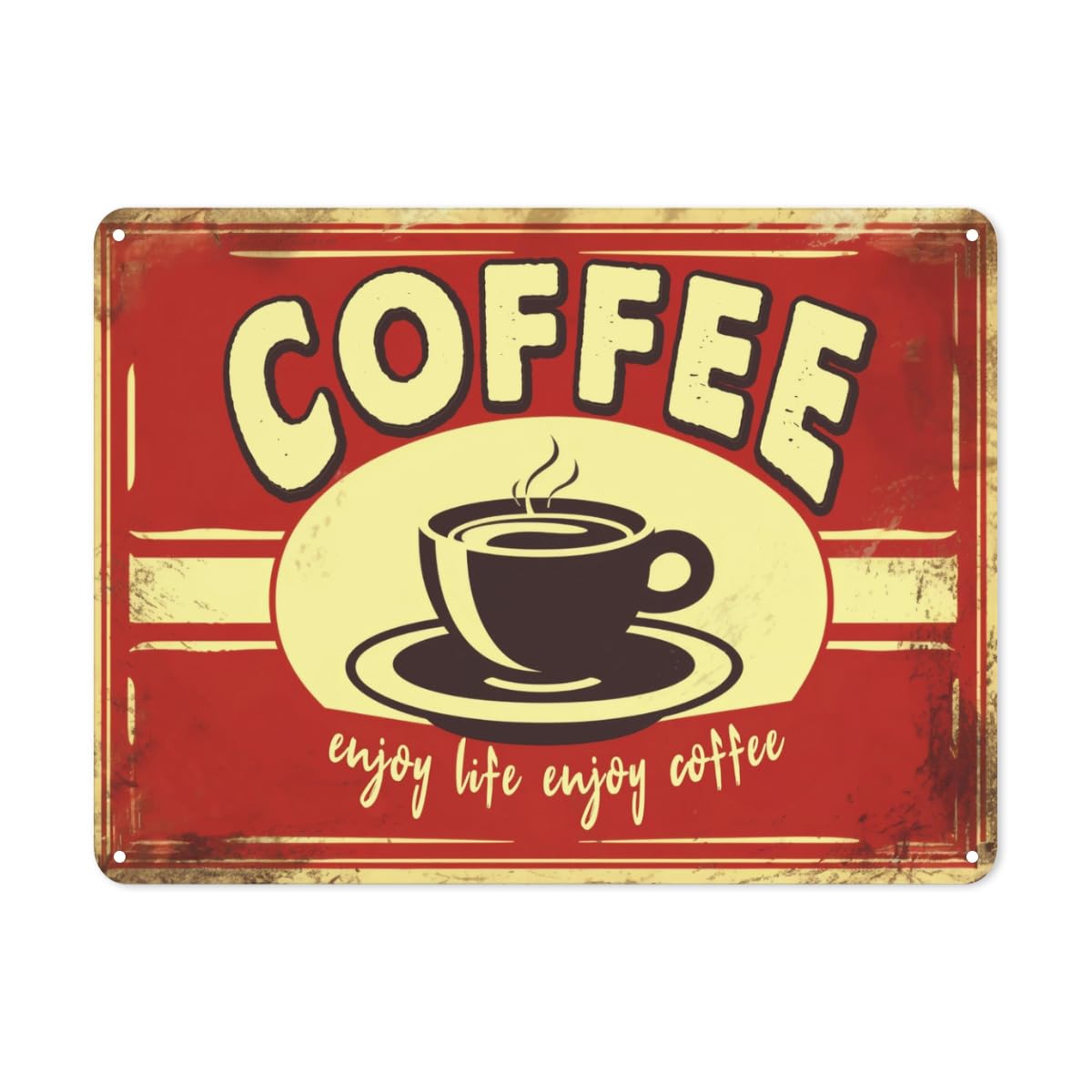 peiyeety Coffee Vintage Tin Sign, Hot Coffee Wall Art for Pub Bar Cafe Home Decor, 8X12 Inch