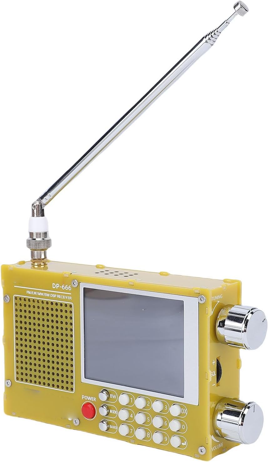 fosa SDR Radio with TEF6686 & ESP32, Open Source Full Band Receiver with RDS, 2.8" Touch Screen, 5000mAh Battery for Shortwave Radio Hobbyists (Yellow)