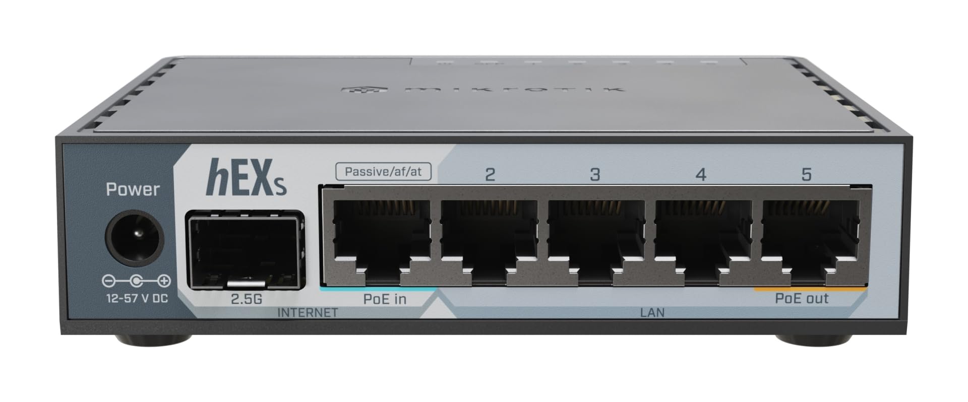 MikroTik Hex S (2025) E60iUGS Un routeur Filaire Compact et abordable doté d'un Port SFP 2,5 G, 5 Gigabit Ethernet, d'une Sortie PoE, d'un USB et d'un processeur Double cœur Rapide
