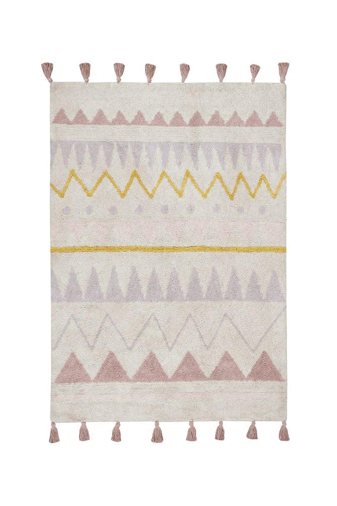 Lorena Canals Tapis Ethnique Lavable en Coton Motif aztèque Bleu 120 x 160 x 30 cm