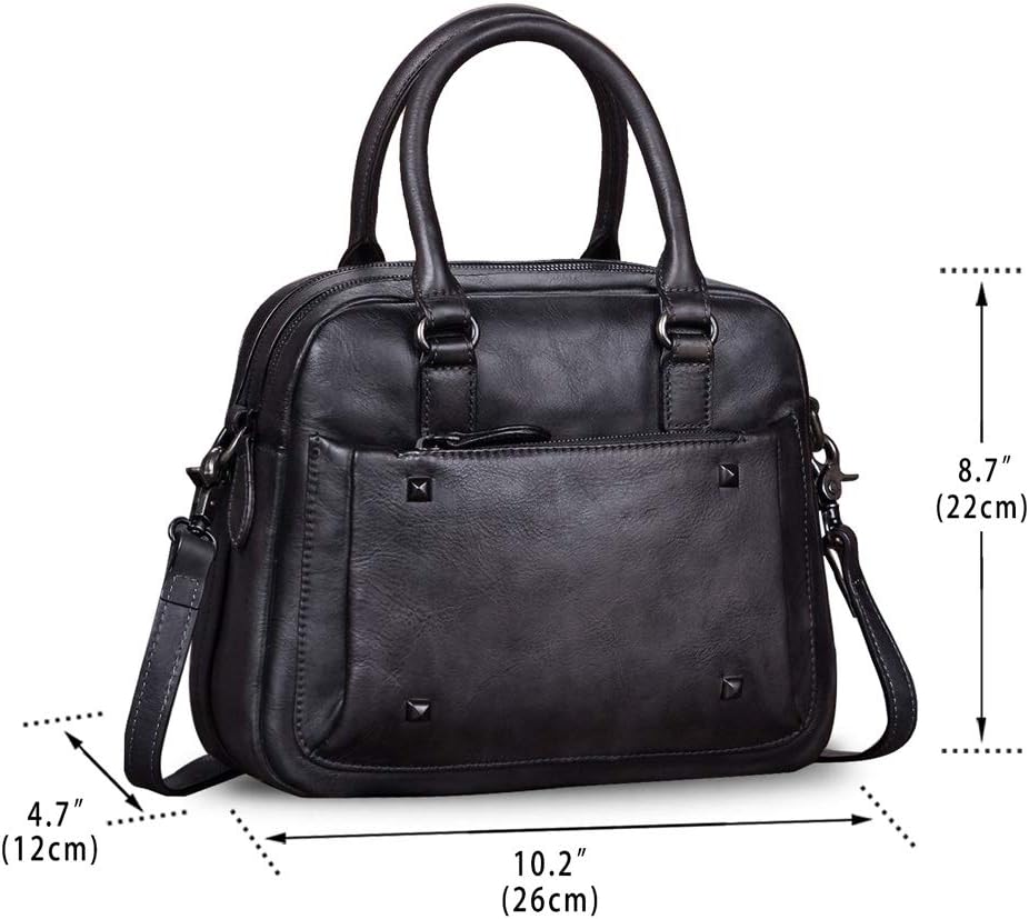 Genuine Leather Satchels for Women Top Handle Bags Handmade Vintage Crossbody Bag Purses Shoulder Bag - Image 4