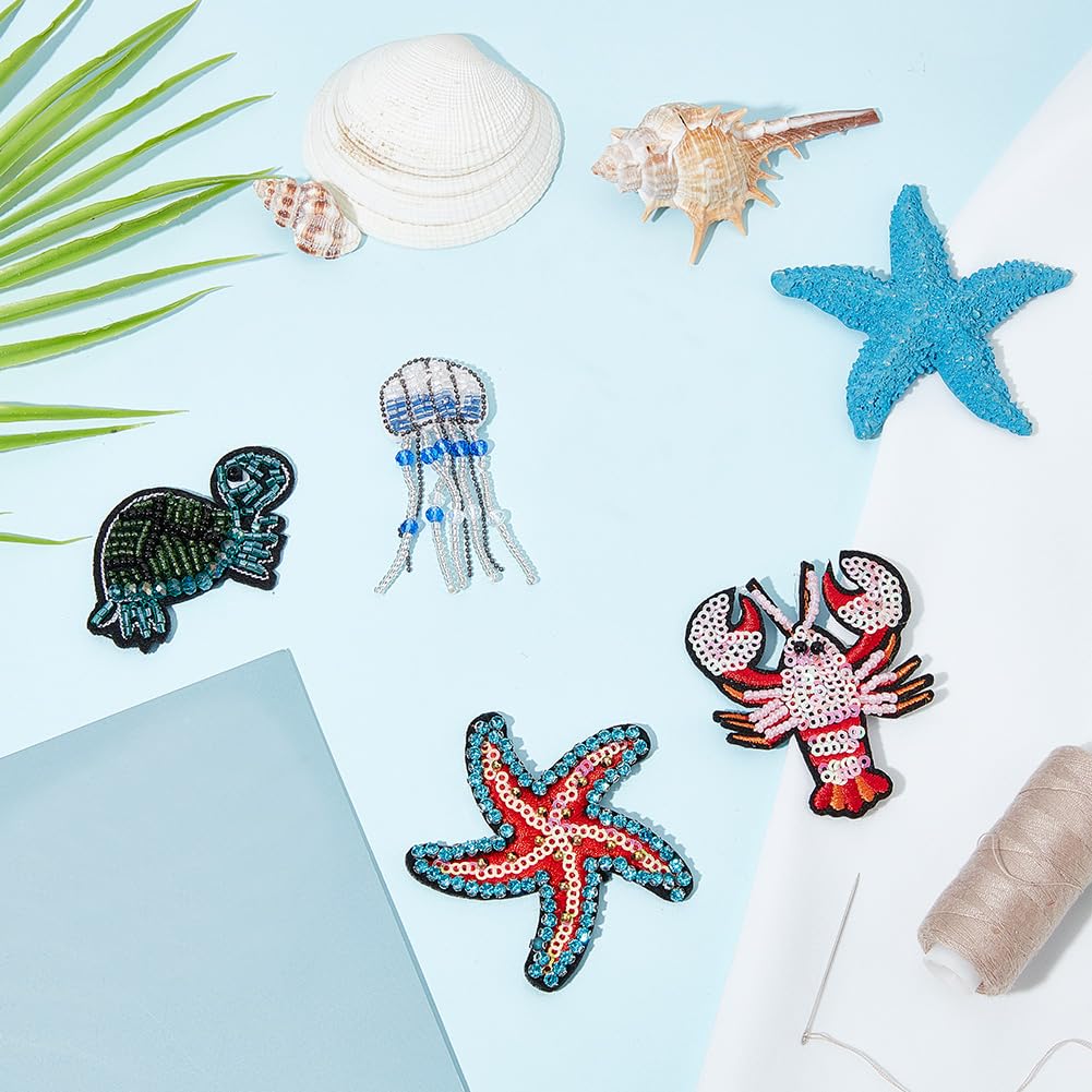 Écussons à Coudre Tortue De Mer - Lot De 3 Avec Perles De Cristal - Décor Vêtements, Sacs, Chapeaux - 11