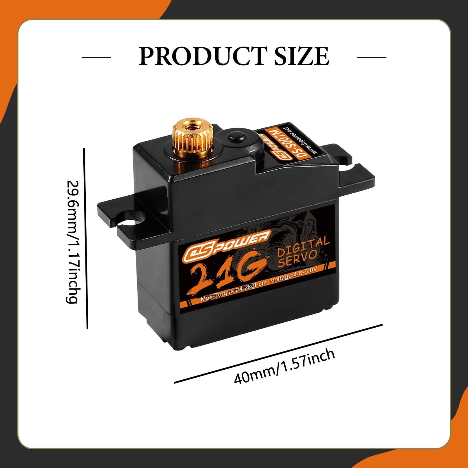 Gralara Gear Digital Servo Mini Servo RC Servo Getriebeservo Wasserdicht Metall Widerstandsfähig Hohe Präzision für RC Modellauto Flugzeug Boot Anwendung