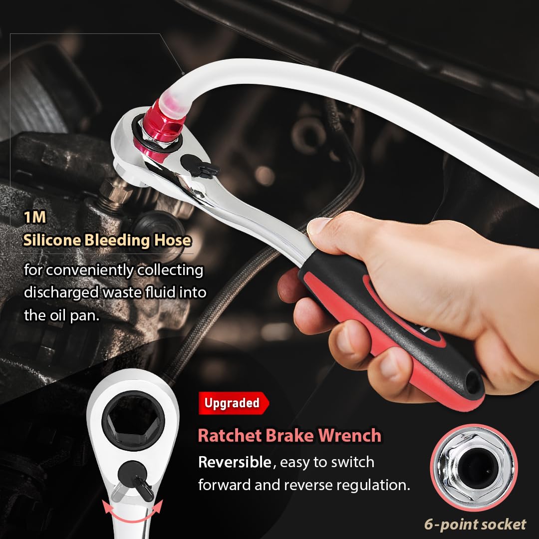 FIRSTINFO F3626N | Llave de Purga de Frenos | 7-12mm, 3/8” | 9 piezas | 6 punto