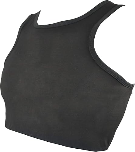 Vista 3 de BaronHong Tomboy Trans Lesbianas Pull On Cierre Pecho Carpeta Corta Tank Top Banda Elástica