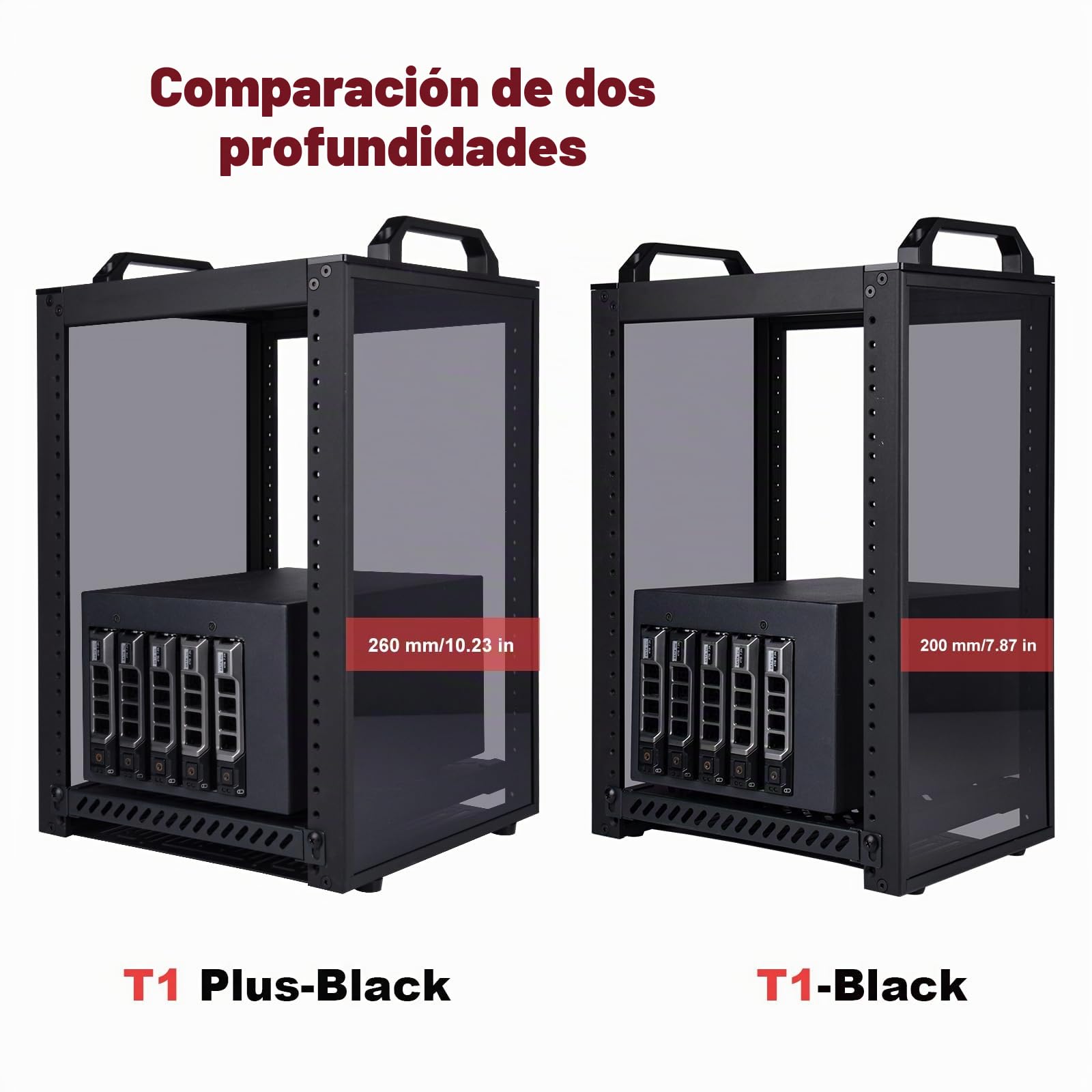 GeeekPi - Gabinete para servidores de 8U, DeskPi RackMate T1 Plus, rack de red de 10 pulgadas para servidores, red, equipo A/V, 10.23 pulgadas de profundidad (negro)
