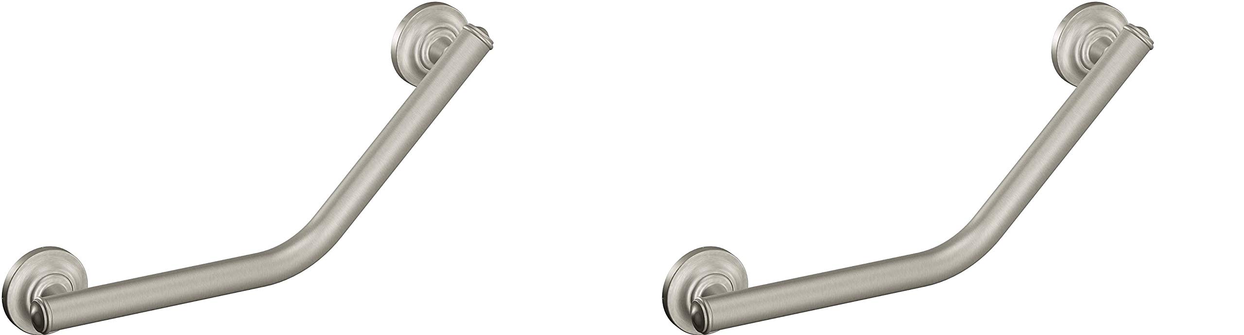Moen RA8716D1GBN Home Care 16-Inch Angled Grab Bar, Brushed Nickel (Pack of 2)