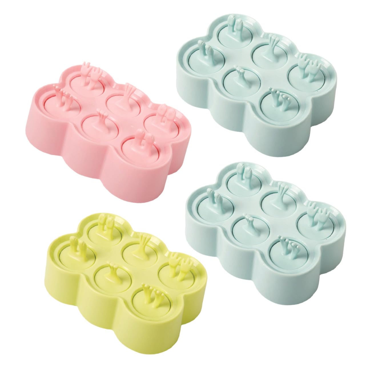 Toyvian 4 ensembles Moule à Glace Silicone DIY Moules à Crème Glacée Réutilisables Résistant Froid pour Sucettes et Yaourt Maison Design Animaux Colorés