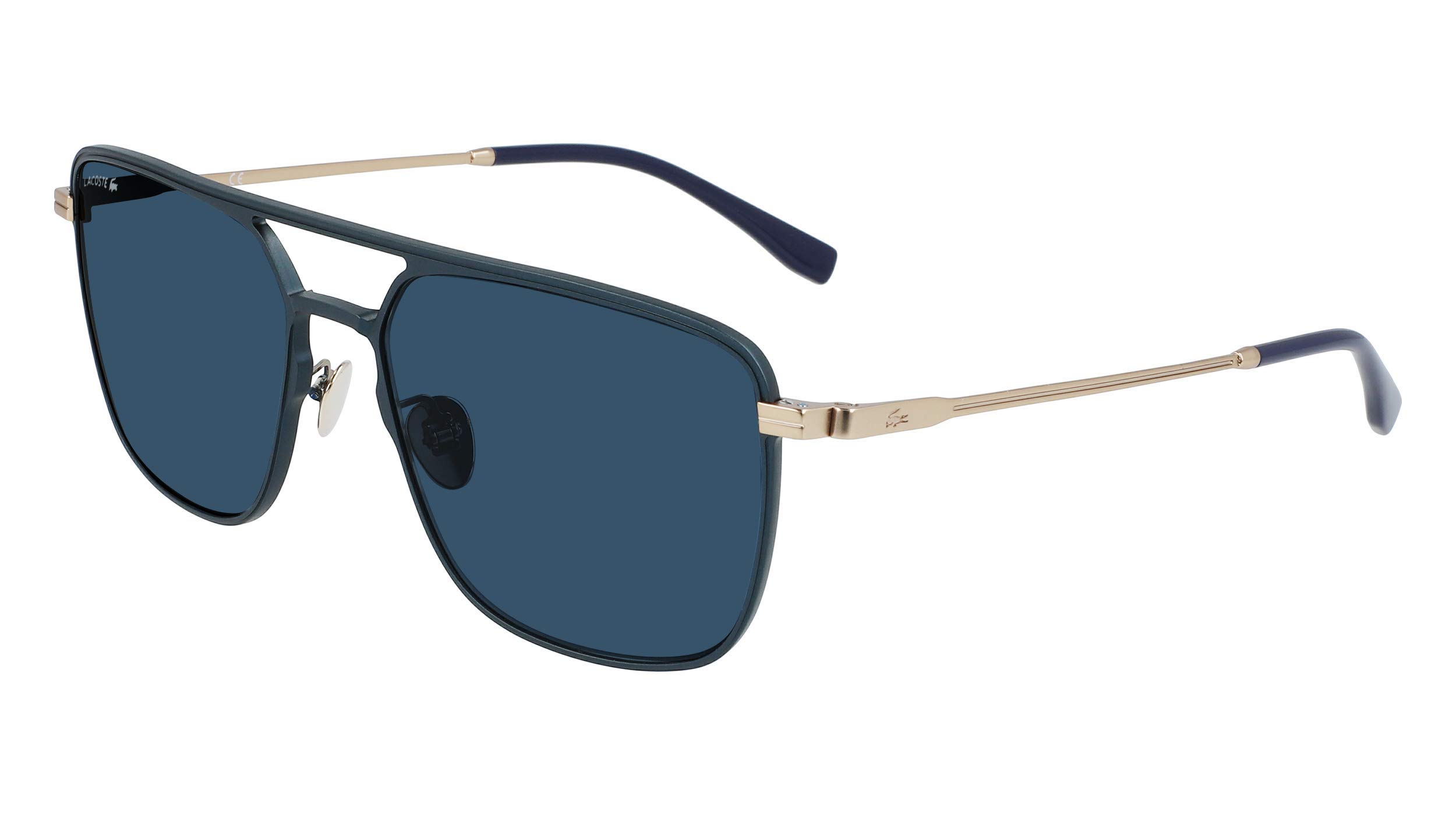 New Lacoste L242SE 424 Blue Aviator Sunglasses with Blue Lenses 57