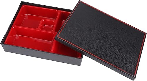 Miniatura 7 de Caja Bento de estilo japonés, lonchera portátil, contenedor de alimentos con 5 compartimentos, almacenamiento de madera para sushi, oficina, picnic,