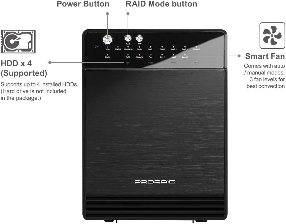 Mediasonic Proraid 4 Bay 3 5 Sata Hard Drive Enclosure Usb 3 0 Esata 12tb Support Hfr7 Su3s2 Electronics Mediasonic Proraid 4 Bay 3 5 Sata Hard Drive Enclosure Usb 3 0 Esata 12tb Support Hfr7 Su3s2 Electronics