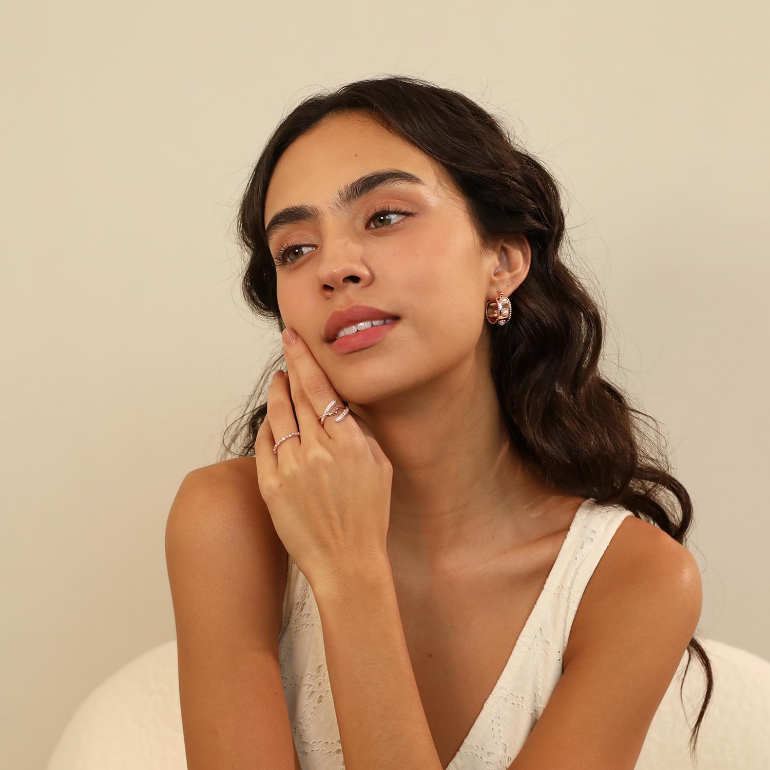 Meissa Anillo de mujer de plata 925 ajustable diseño cruzado elegante anillo grueso en oro y plata joyería para San Valentín aniversario boda cumpleaños regalo para novia anillo hecho a mano