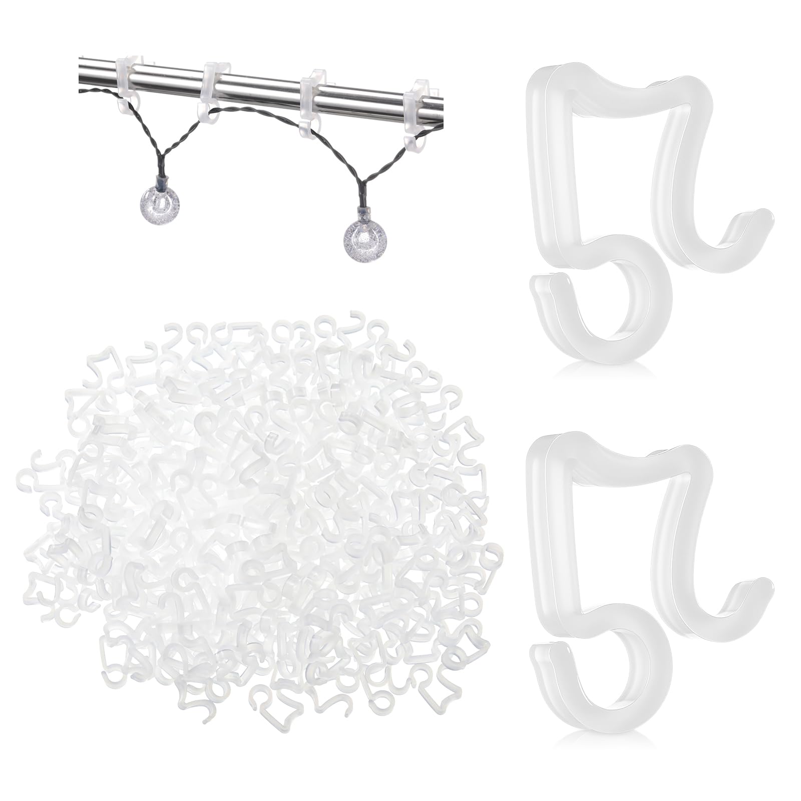 Marsui 40 Pieces Christmas Light Clips Outdoor Gutter Hooks,White
