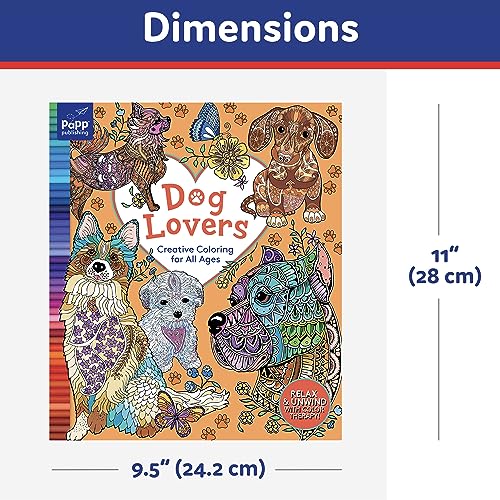 Deluxe Coloring Books Set for all ages, Set of 4 - Relaxing Adult Coloring Books for Stress Relief, Coloring Book for Adults featuring Magical Creatures, Tropical Escape, Cuddly Animals & Cute Dogs