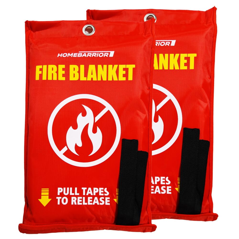 Manta ignífuga de emergencia para supresión de incendios, 39 x 39 pulgadas, tela ignífuga, equipo de supervivencia para seguridad del hogar, campamento al aire libre (2 unidades)