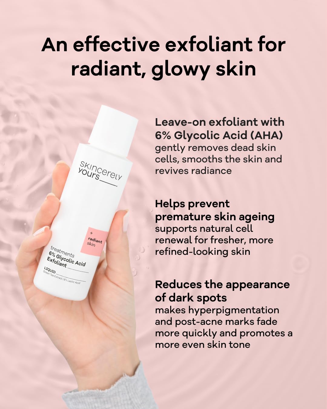 Skincerely Yours Fruchtsäure Peeling 100 ml I Mit 14% Fruchtsäuren und Grüntee Extrakt I Zellerneuernd I Gegen Pickel und Pigmentflecken I Anti-Aging Effekt I Vegan