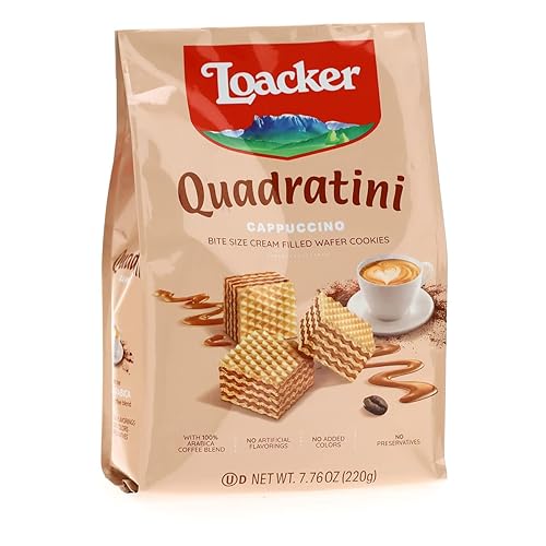 Loacker Quadratini - Galletas de oblea de capuchino 220 gramos Loacker Quadratini - Galletas de oblea de capuchino 220 gramos
