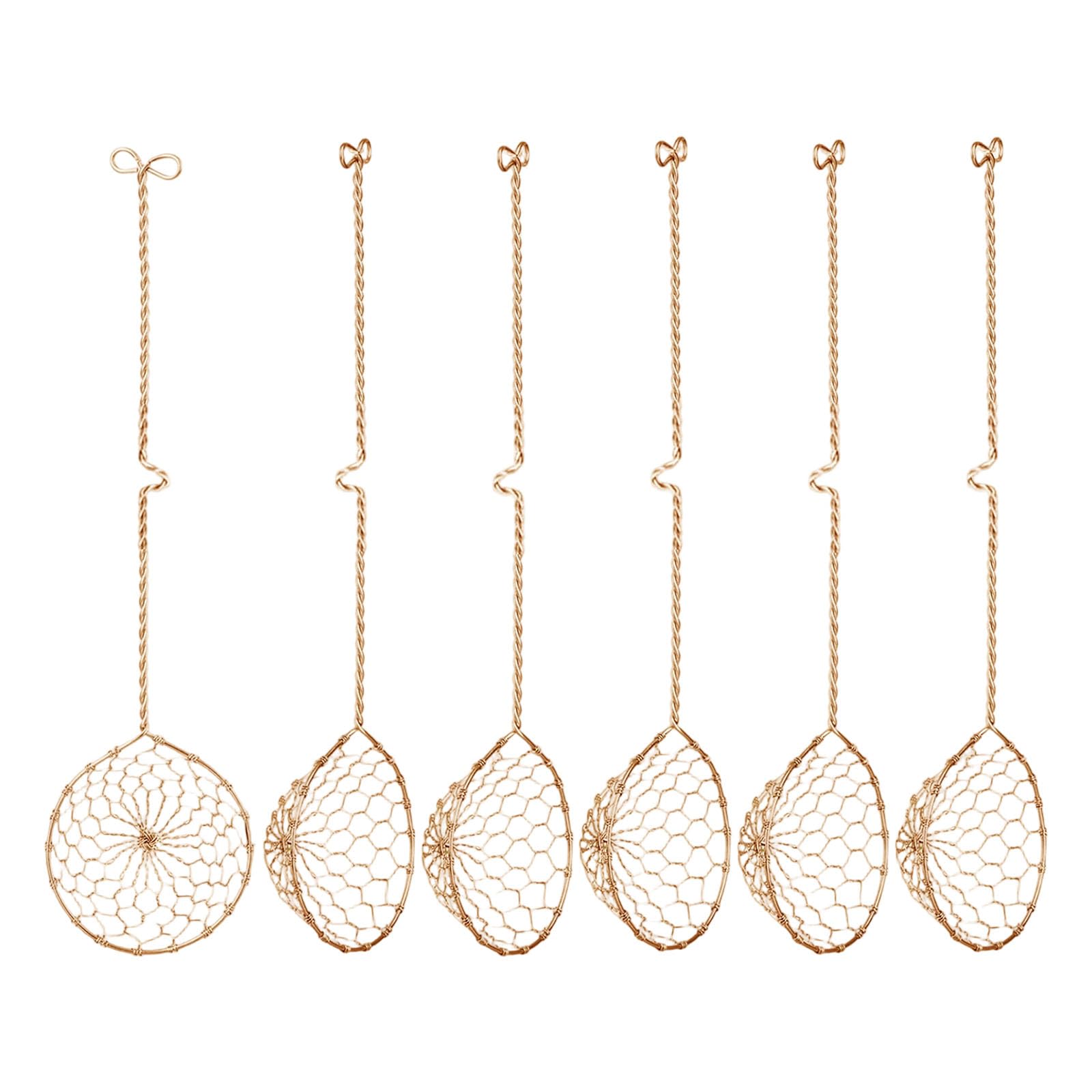 Zxfdsfdbnm Of 6 Handcrafted Nonrust Steel Strainers with Nonslip Handle and Hook for Cooking Kitchen Tool Strainer